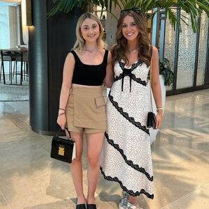 fab'rik White and Black Polka Dot Maxi Dress